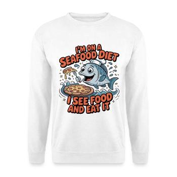 Blague sur la pizza aux fruits de mer - Sweat-shirt Unisexe - blanc - Devant