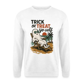 Trick Or Treat Yo Self Halloween Dicton drôle - Sweat-shirt Unisexe - blanc - Devant