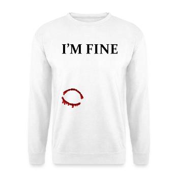 I'm Fine Zombie Bite Lustiges Halloween Shirt - Unisex Pullover - Weiß - Vorne