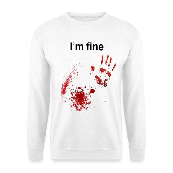 Je suis bien chemise sanglante drôle costume d’Halloween - Sweat-shirt Unisexe - blanc - Devant