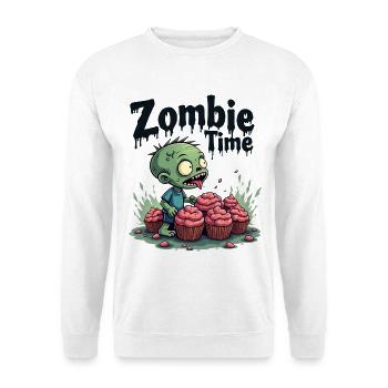 Zombie Time Cupcake Comic - Unisex Pullover - Weiß - Vorne