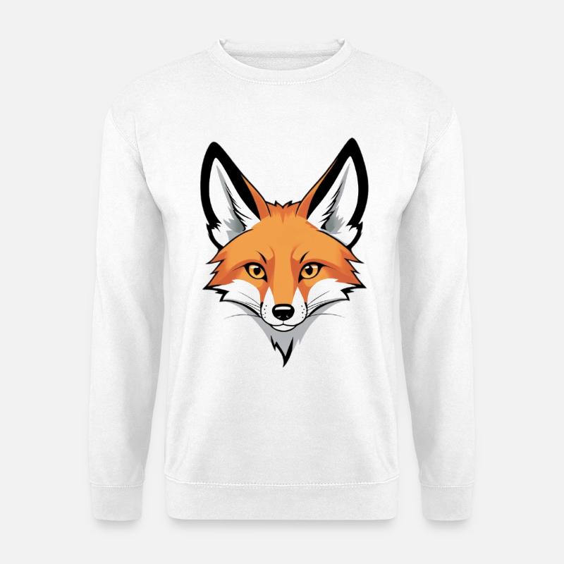 Fuchs Kopf Illustration - Unisex Pullover - Weiß