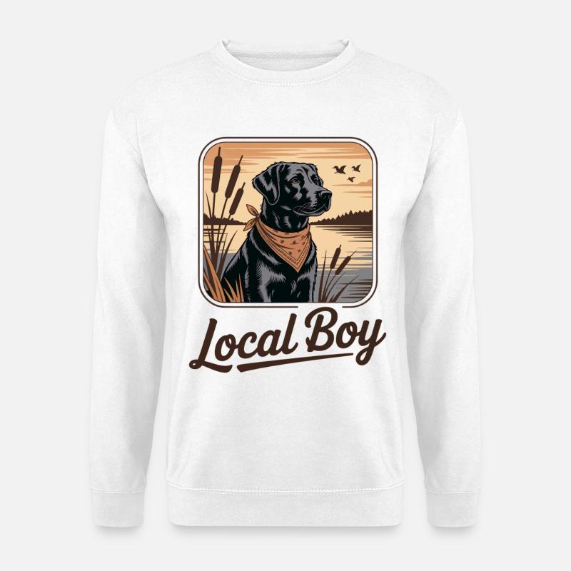 Local Boy Labrador Jagd Hund - Unisex Pullover - Weiß