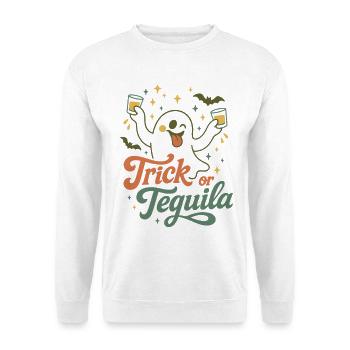 Trick Or Tequila Funny Halloween Ghost Party - Unisex Sweatshirt - white - Front