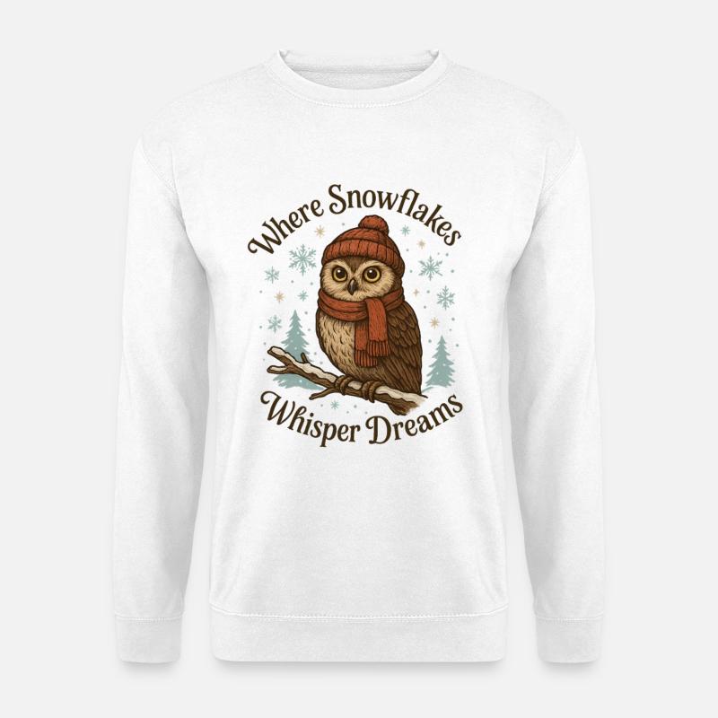 Wintereule – Where Snowflakes Whisper Dreams - Unisex Sweatshirt - white