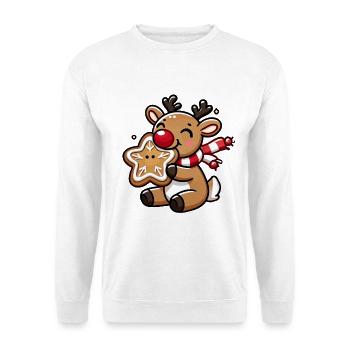 Renne avec Cookies Joy - Sweat-shirt Unisexe - blanc - Devant