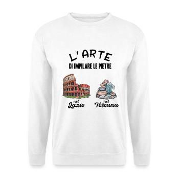 L’art d’empiler les pierres Humour Lazio - Sweat-shirt Unisexe - blanc - Devant