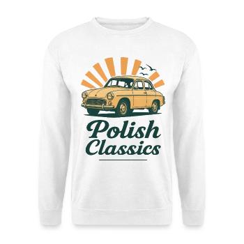 Polish Classic Mermaid Car Nostalgic Polish Pride - Unisex Sweatshirt - white - Front