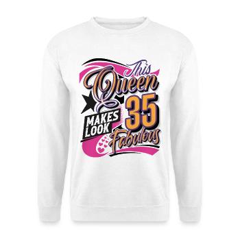 35th Birthday Queen Women - Unisex Sweatshirt - white - Front
