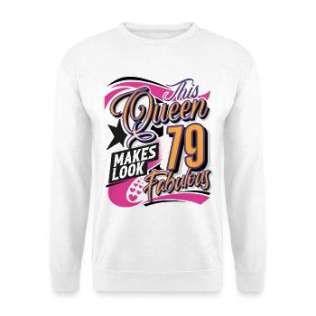 79e anniversaire Reine Femmes - Sweat-shirt Unisexe - blanc - Devant