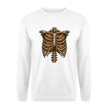 Brustkorb Kürbis Halloween Hemd | Gruseliges Skelett - Unisex Pullover - Weiß - Vorne