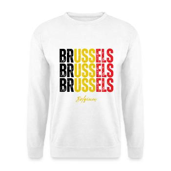 Brüssel Belgien, Erinnerung an Brüssel - Unisex Pullover - Weiß - Vorne