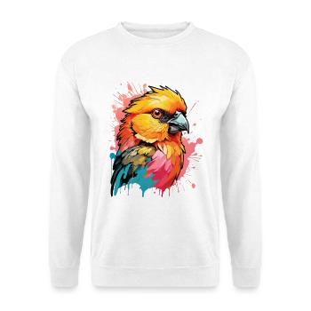 Fiery Parrot Color Art - Unisex Sweatshirt - white - Front