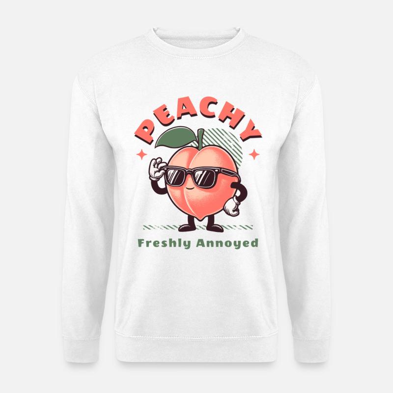 Frucht Pfirsich Pfirsichblüte Süßes Obst - Unisex Pullover - Weiß