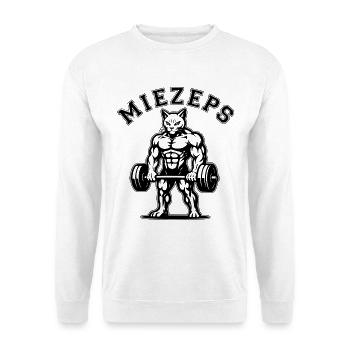 Miezeps - Muskelkater - Katze - Spruch - Unisex Pullover - Weiß - Vorne