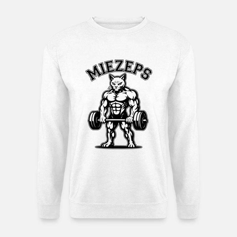Miezeps - Muskelkater - Katze - Spruch - Unisex Pullover - Weiß