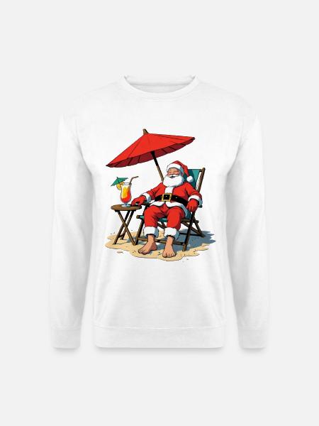 Santa on the Beach Relaxing - Unisex Sweatshirt - white