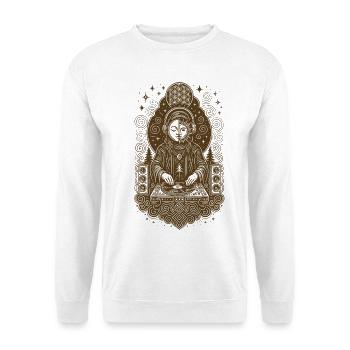 Mystischer DJ mit kosmischen Sacred Geometry Vibes - Unisex Pullover - Weiß - Vorne