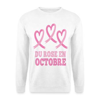 Du Rose en Octobre Sensibilisation cancer - Sweat-shirt Unisexe - blanc - Devant