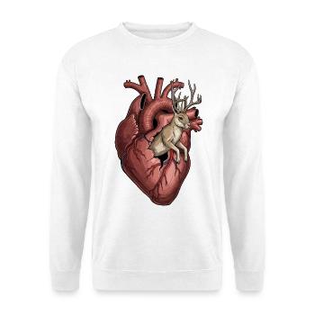 Herz Jackalope - Unisex Pullover - Weiß - Vorne