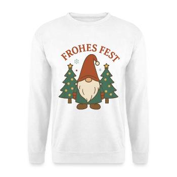 Joyeux Noël Gnome dans la forêt d’hiver - Sweat-shirt Unisexe - blanc - Devant