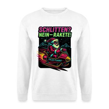 Polar Turbo Neon Schlitten Weihnachten Santa Claus - Unisex Pullover - Weiß - Vorne