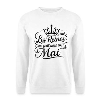 Les Reines sont nées en mai Anniversaire - Sweat-shirt Unisexe - blanc - Devant