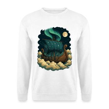 North Star Sailing Ship Night Sky Viking Ship - Unisex Sweatshirt - white - Front
