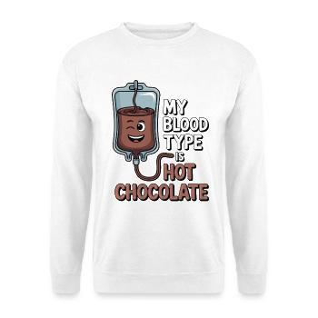 My Blood Type Hot Chocolate - Unisex Sweatshirt - white - Front