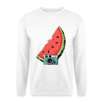 Illustration de l’appareil photo pastèque - Sweat-shirt Unisexe - blanc - Devant