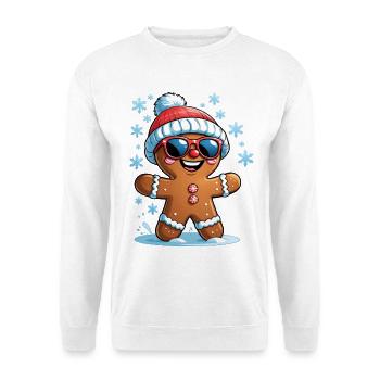 Winter gingerbread with sunglasses - Unisex Sweatshirt - white - Front