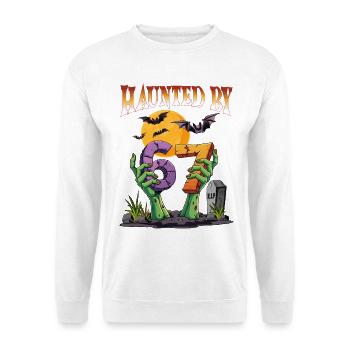 Haunted By 67 Lustiges Halloween-Partys, Meme - Unisex Pullover - Weiß - Vorne