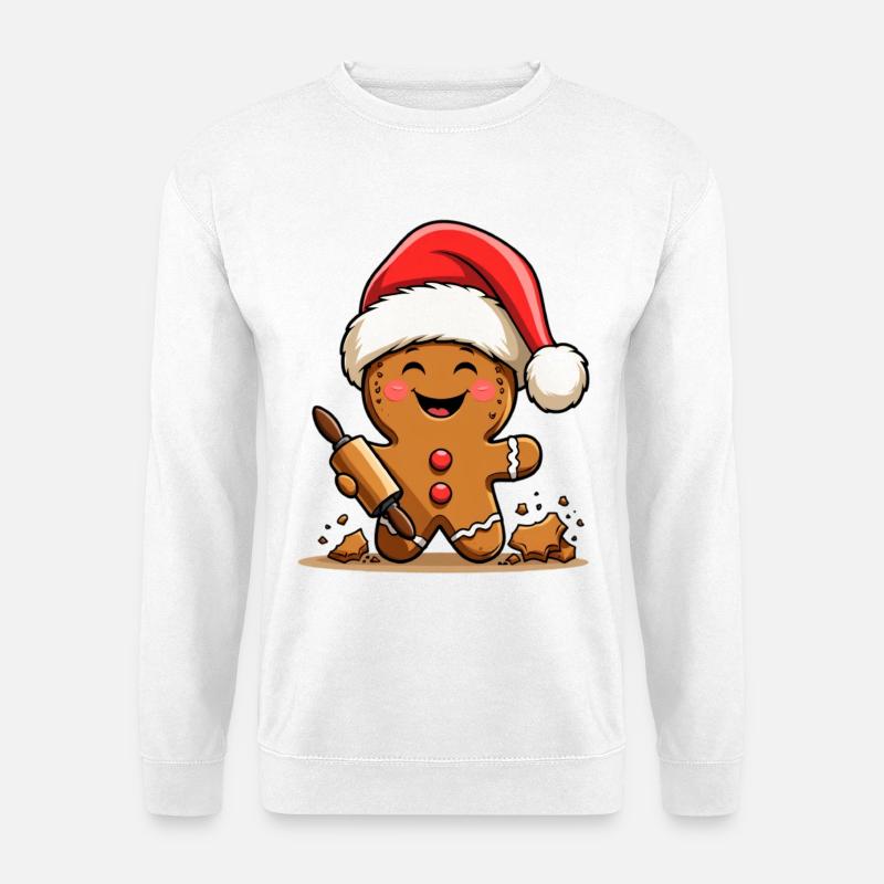 Weihnachts Gingerbread mit Zuckerguss - Unisex Pullover - Weiß