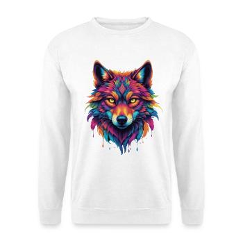 Colorful Wolf Head - Unisex Sweatshirt - white - Front