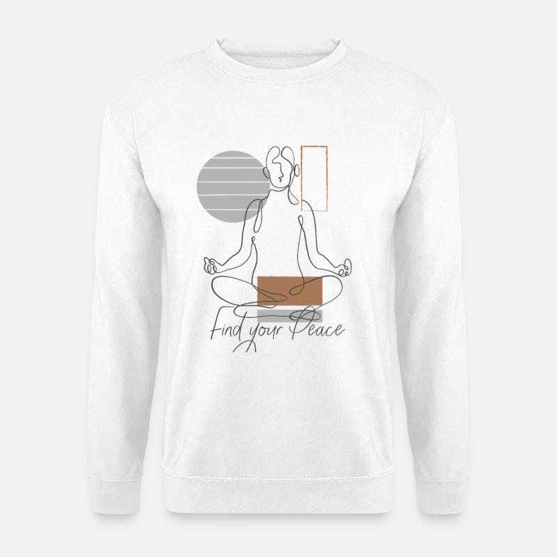 Skizze Zen Yoga & Meditation finde innere Frieden  - Unisex Pullover - Weiß
