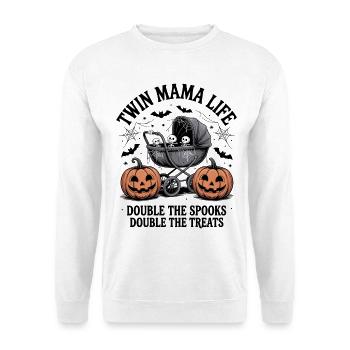 Twin Mama Life Double the Spooks Treats Halloween - Unisex Sweatshirt - white - Front