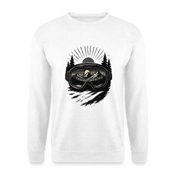 🏂Retro Skibrille Berge – Vintage Ski Design - Unisex Pullover - Weiß - Vorne