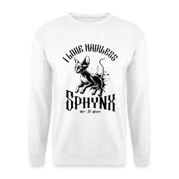 I Love Sphynx Cats Funny  - Unisex Sweatshirt - white - Front