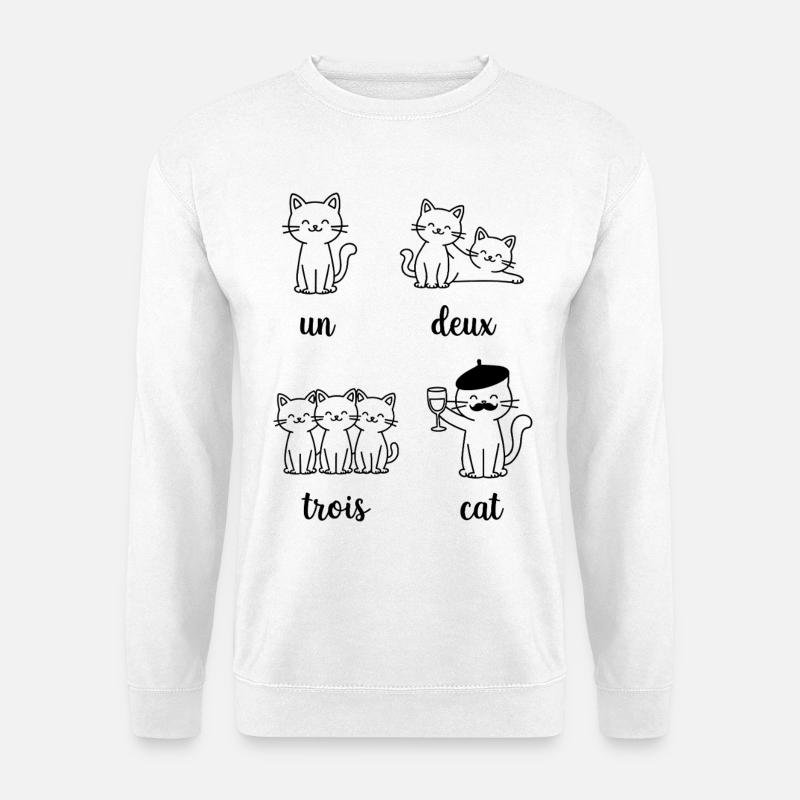 Cat Group Pun Pattern - Unisex Sweatshirt - white