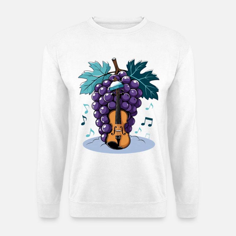 Weintrauben Violine Melodie - Unisex Pullover - Weiß