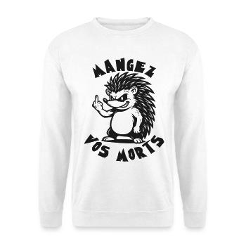 Hérisson insolent doigt levé - Sweat-shirt Unisexe - blanc - Devant