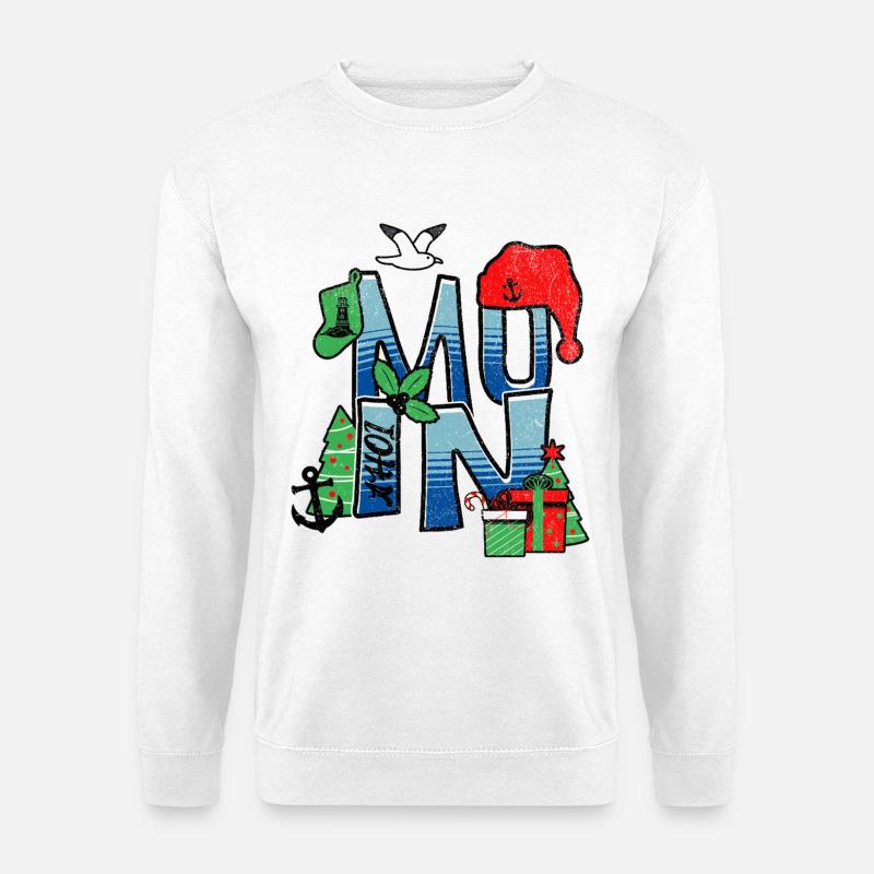 Maritimes Moin - Weihnachten - Unisex Pullover - Weiß