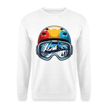 Ski Helmet Mountains Smile - Unisex Sweatshirt - white - Front