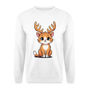 Reindeer Cat - Unisex Sweatshirt - white - Front