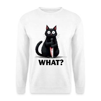 WHAT? Killer Cat - Unisex Sweatshirt - white - Front