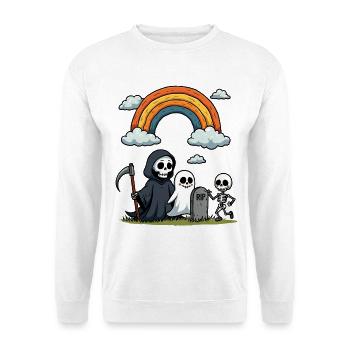 Tod & Freunde Halloween Regenbogen-Szene - Unisex Pullover - Weiß - Vorne