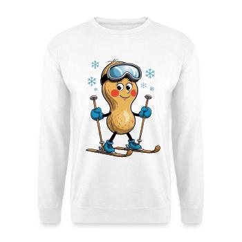 Erdnuss-Skifahrer im Schnee - Unisex Pullover - Weiß - Vorne