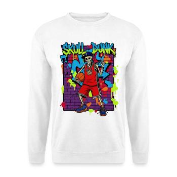 Skull Dunk – Skeleton Basketball Graffiti 90s - Unisex Sweatshirt - white - Front