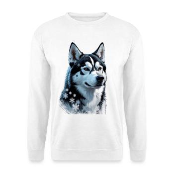 Winter Dogs Portrait with Snowflakes - Unisex Sweatshirt - white - Front