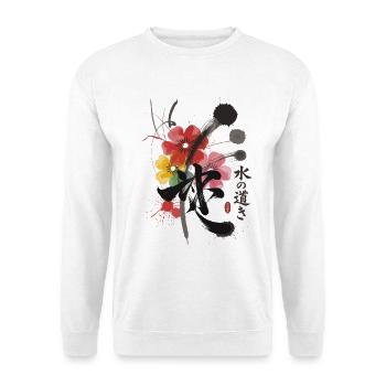 Water Japan Calligraphy Flowers - Unisex Sweatshirt - white - Front